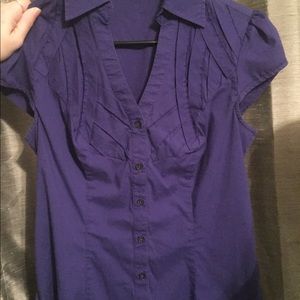 Purple shortsleeve button up shirt
